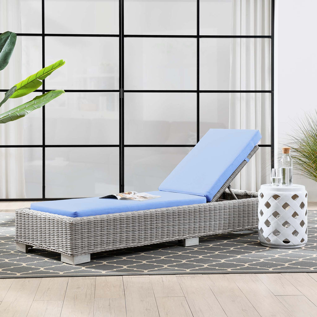 Chaise longue en osier et rotin d'extérieur Conway