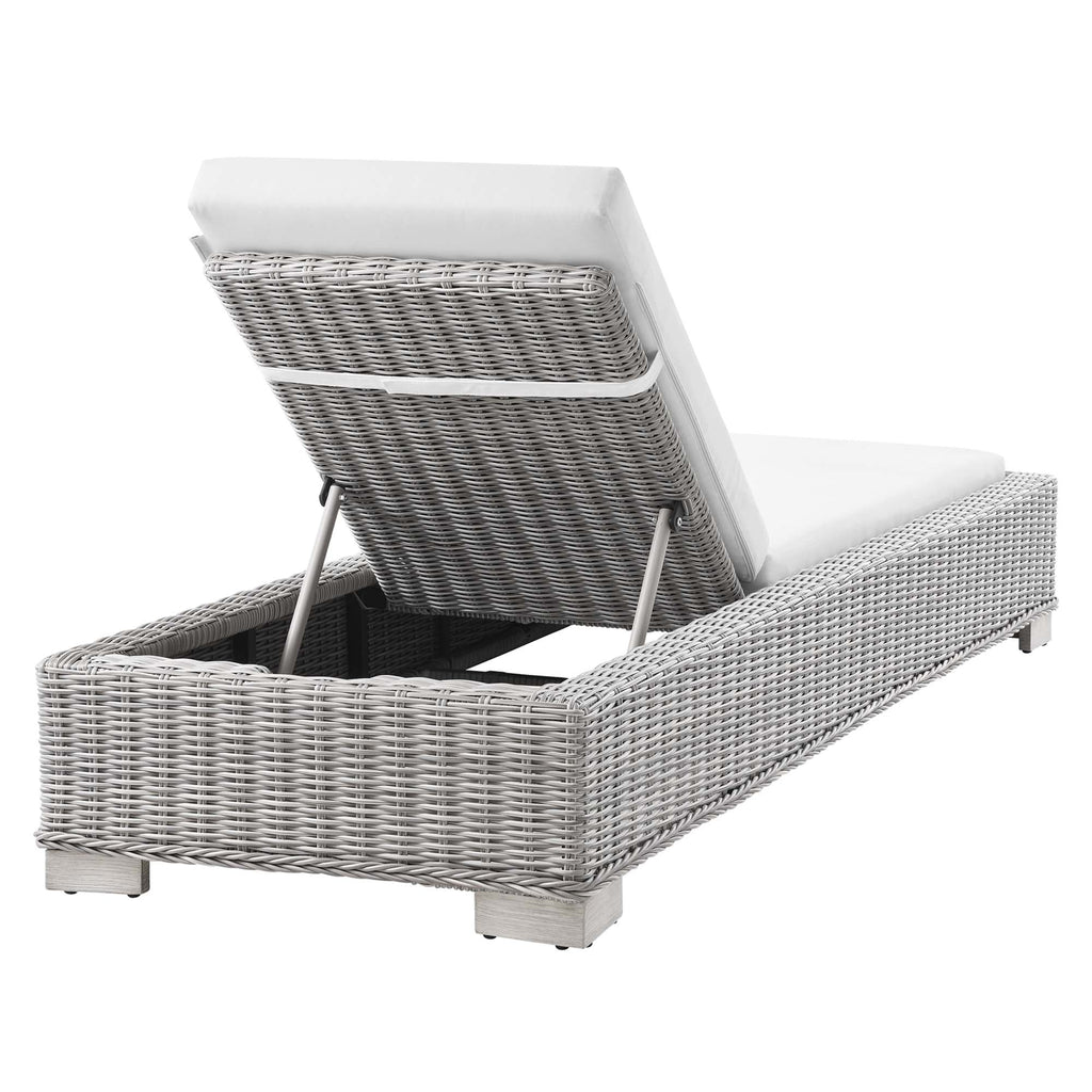 Chaise longue en osier et rotin d'extérieur Conway