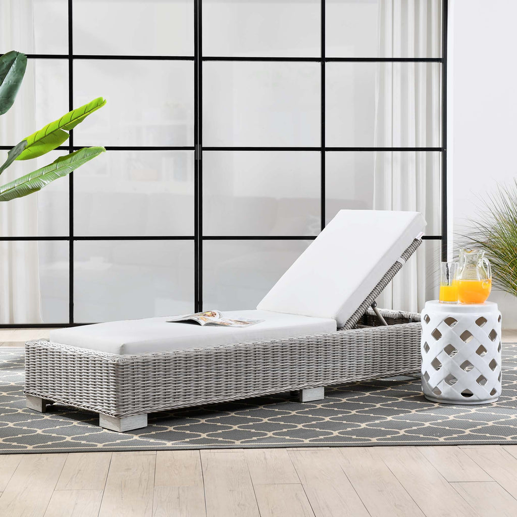 Chaise longue en osier et rotin d'extérieur Conway