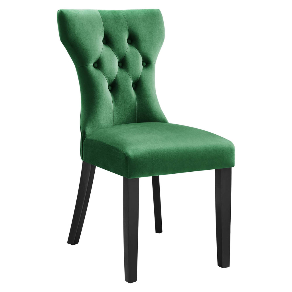 Lot de 2 chaises de salle à manger Silhouette en velours de performance