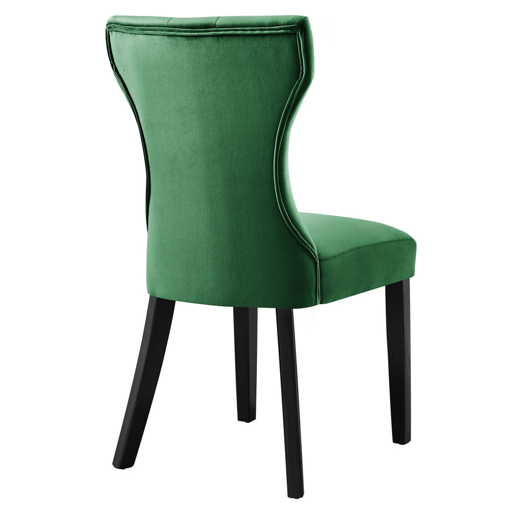 Lot de 2 chaises de salle à manger Silhouette en velours de performance