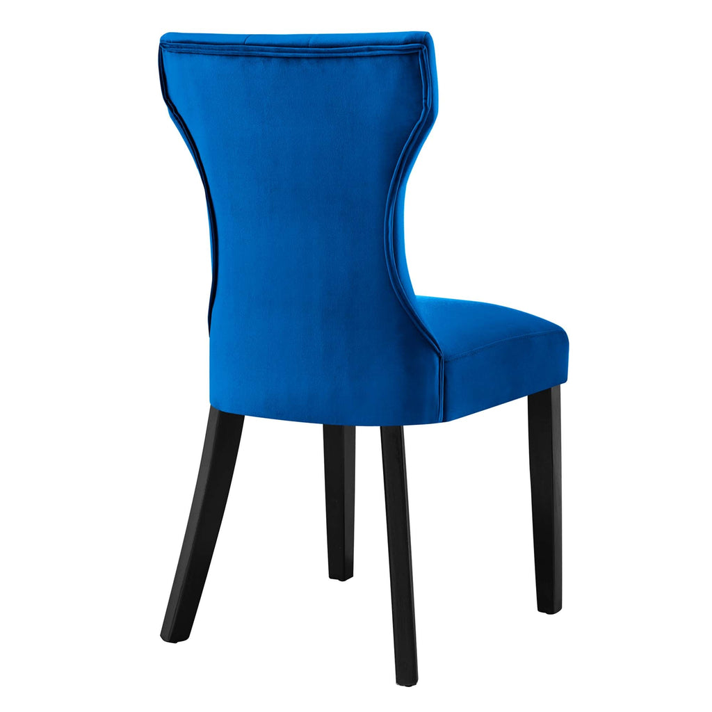 Lot de 2 chaises de salle à manger Silhouette en velours de performance