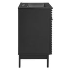 Rendu meuble-lavabo avec vasque noire incluse