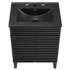 Rendu meuble-lavabo avec vasque noire incluse