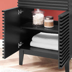 Rendu meuble-lavabo avec vasque noire incluse