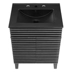 Rendu meuble-lavabo avec vasque noire incluse