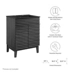 Rendu meuble-lavabo avec vasque noire incluse
