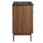 Rendu meuble-lavabo avec vasque noire incluse