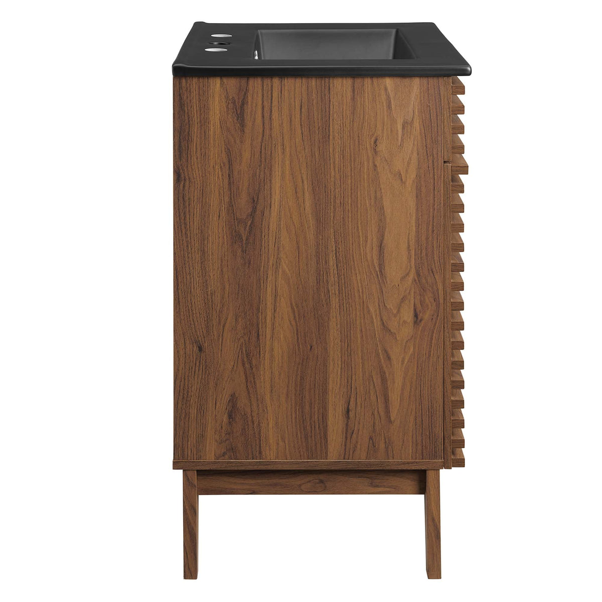 Rendu meuble-lavabo avec vasque noire incluse
