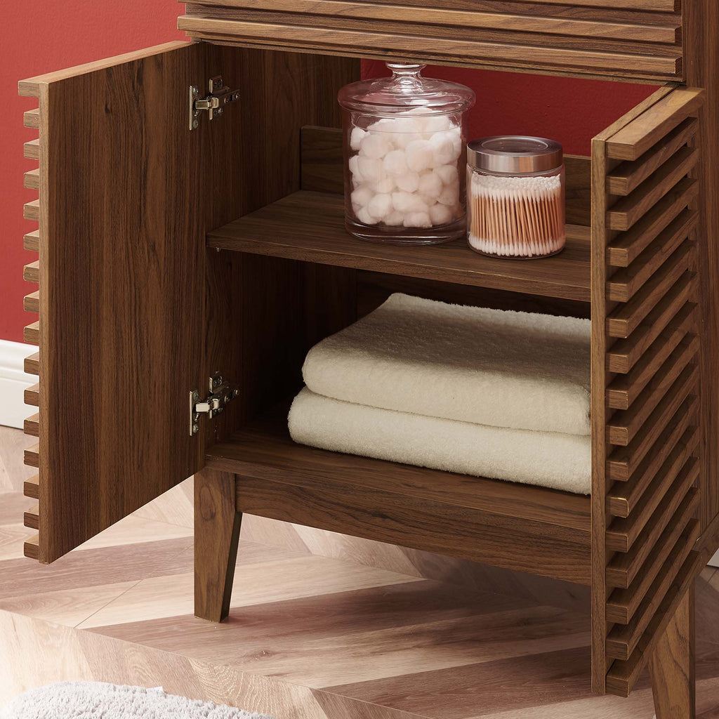 Rendu meuble-lavabo avec vasque noire incluse
