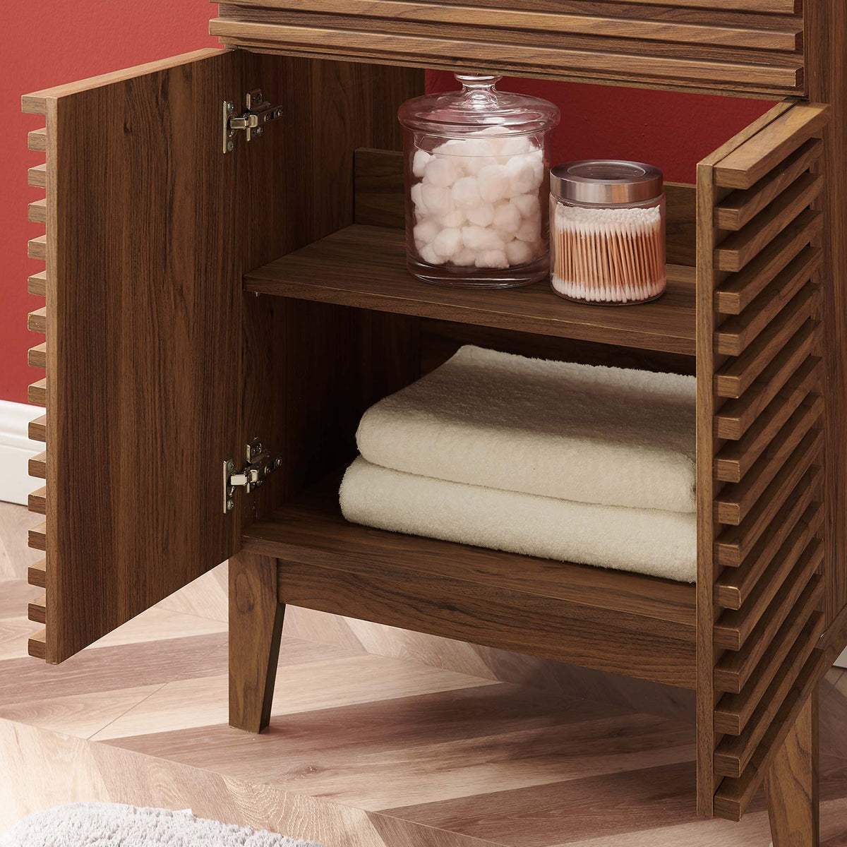 Rendu meuble-lavabo avec vasque noire incluse