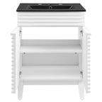 Rendu meuble-lavabo avec vasque noire incluse