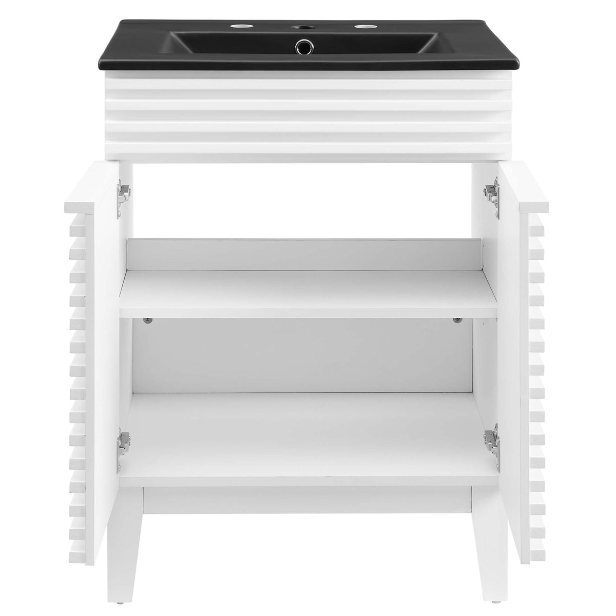 Rendu meuble-lavabo avec vasque noire incluse