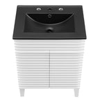 Rendu meuble-lavabo avec vasque noire incluse