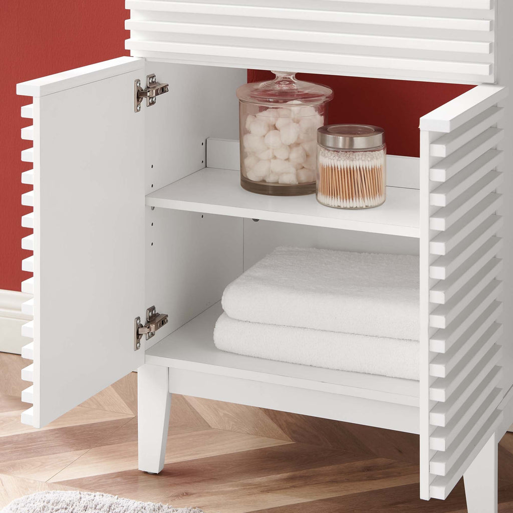 Rendu meuble-lavabo avec vasque noire incluse