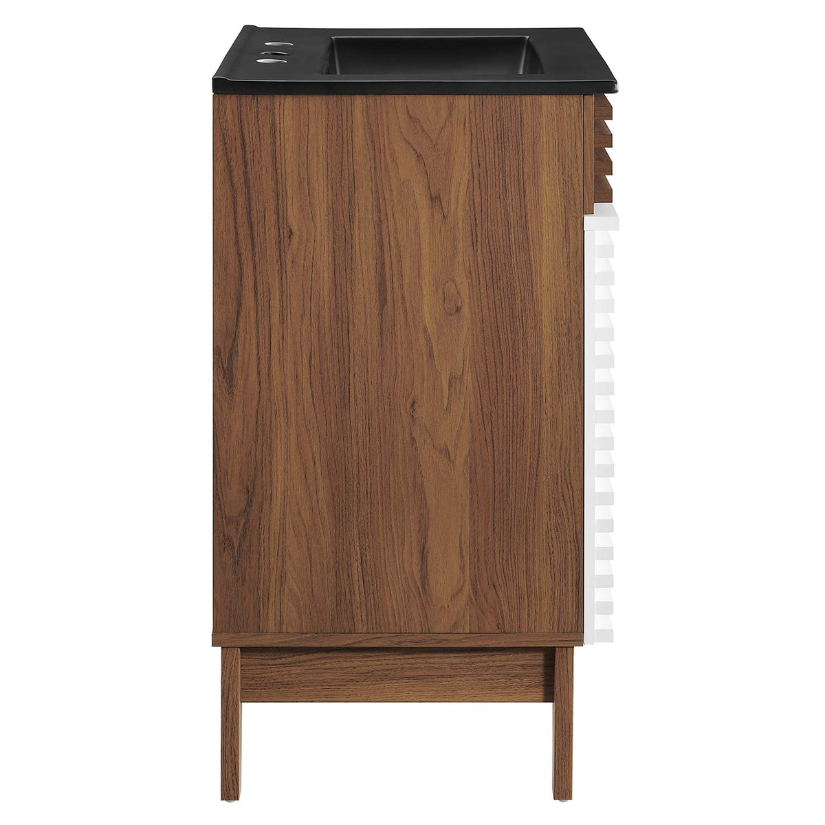 Rendu meuble-lavabo avec vasque noire incluse