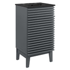 Rendu meuble-lavabo avec vasque noire incluse