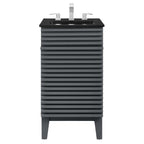 Rendu meuble-lavabo avec vasque noire incluse