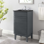 Rendu meuble-lavabo avec vasque noire incluse