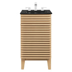 Rendu meuble-lavabo avec vasque noire incluse