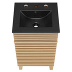 Rendu meuble-lavabo avec vasque noire incluse