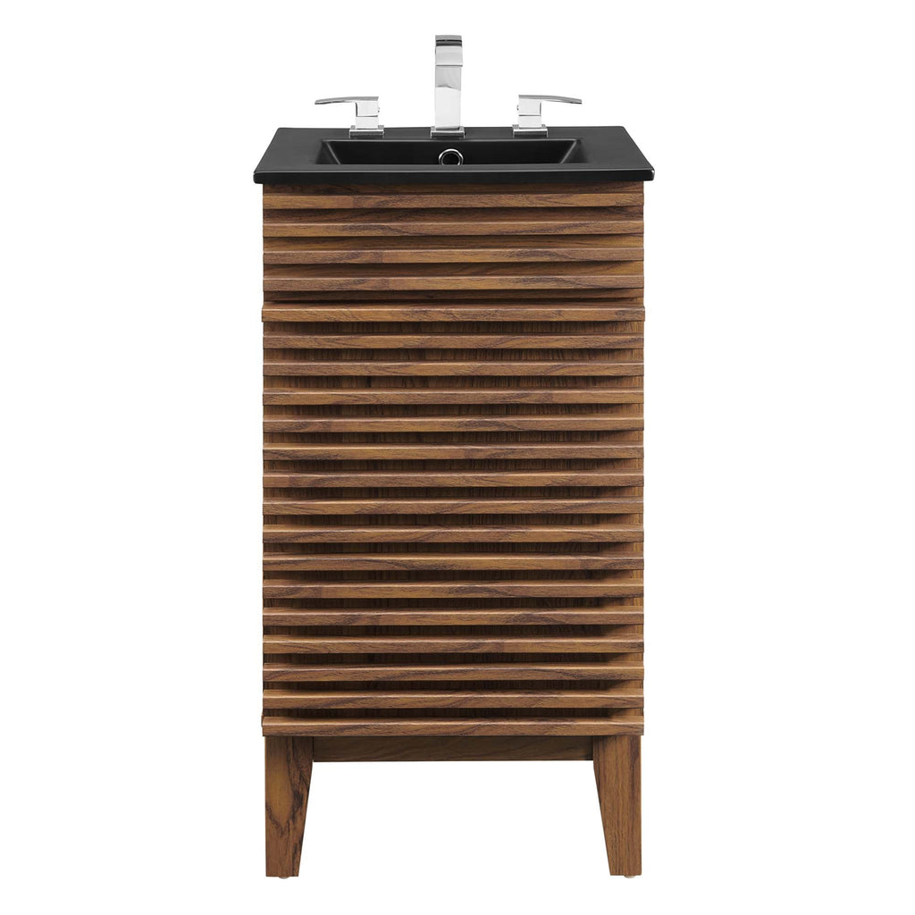 Rendu meuble-lavabo avec vasque noire incluse