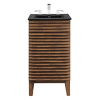 Rendu meuble-lavabo avec vasque noire incluse