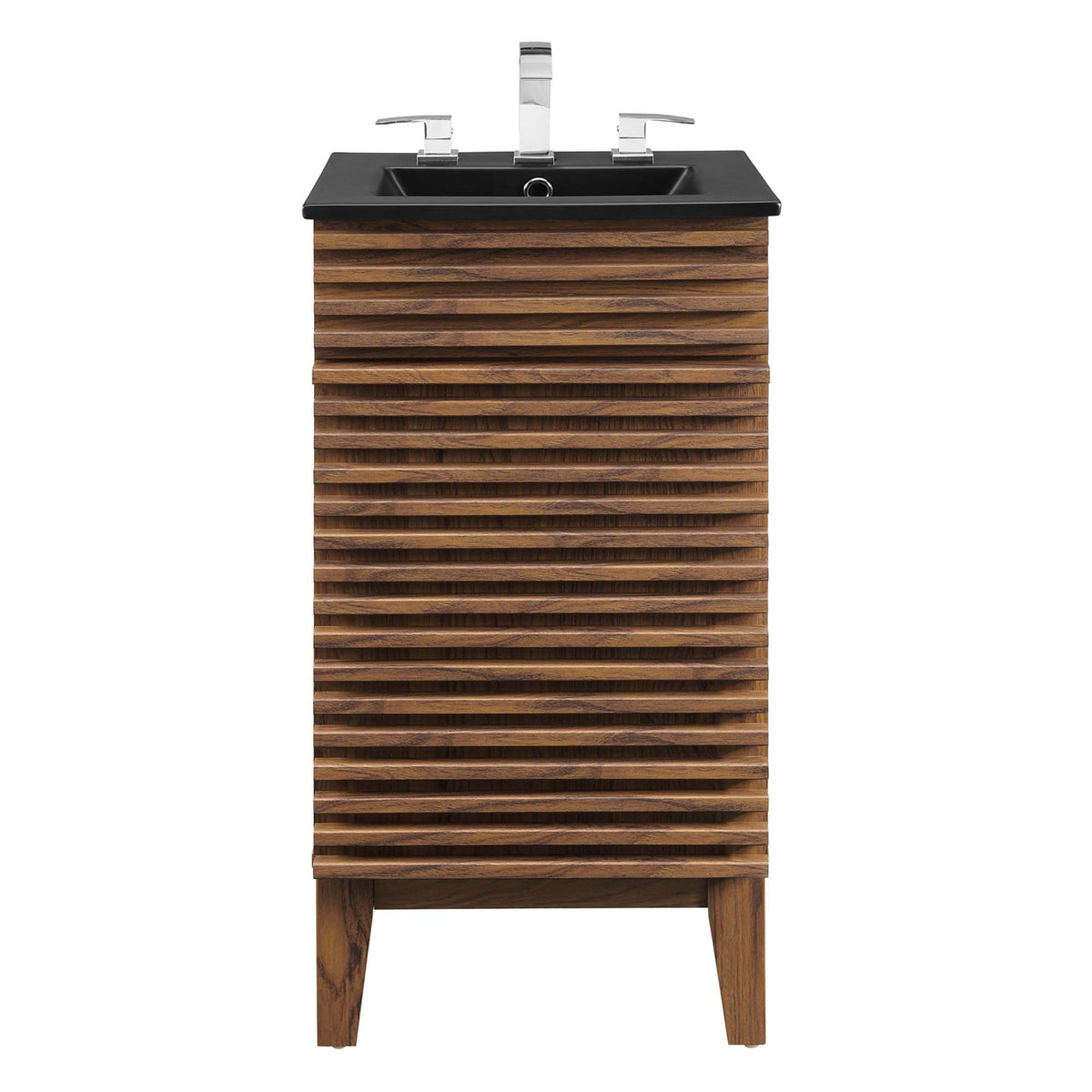Rendu meuble-lavabo avec vasque noire incluse
