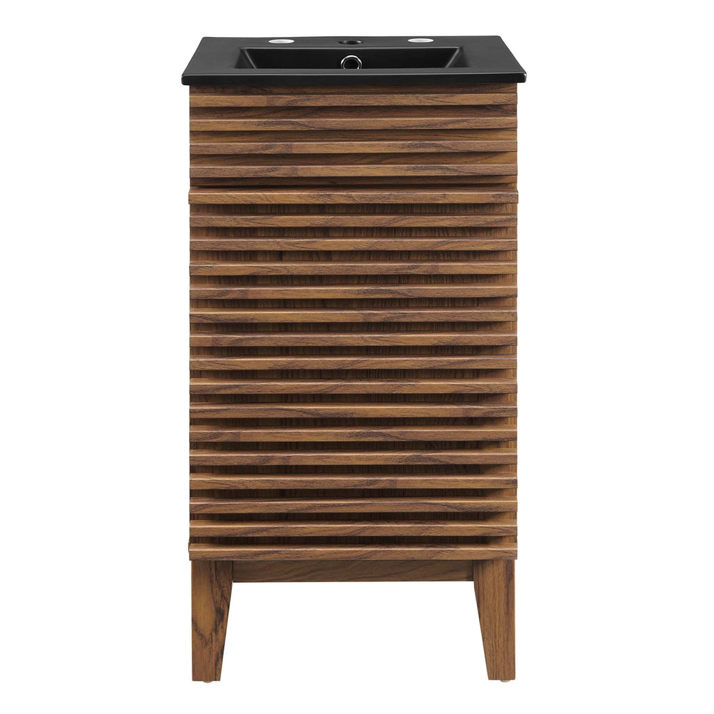 Rendu meuble-lavabo avec vasque noire incluse