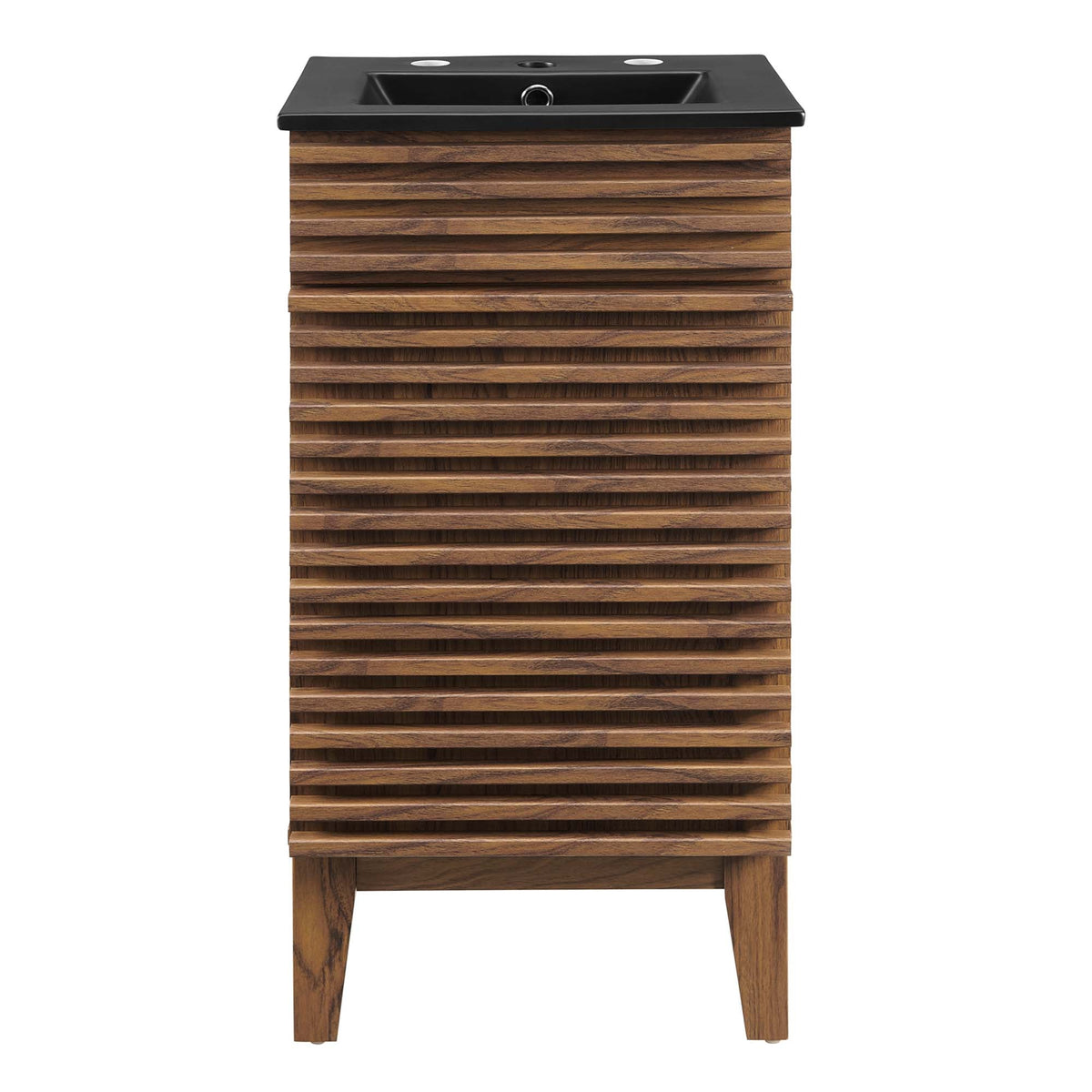 Rendu meuble-lavabo avec vasque noire incluse