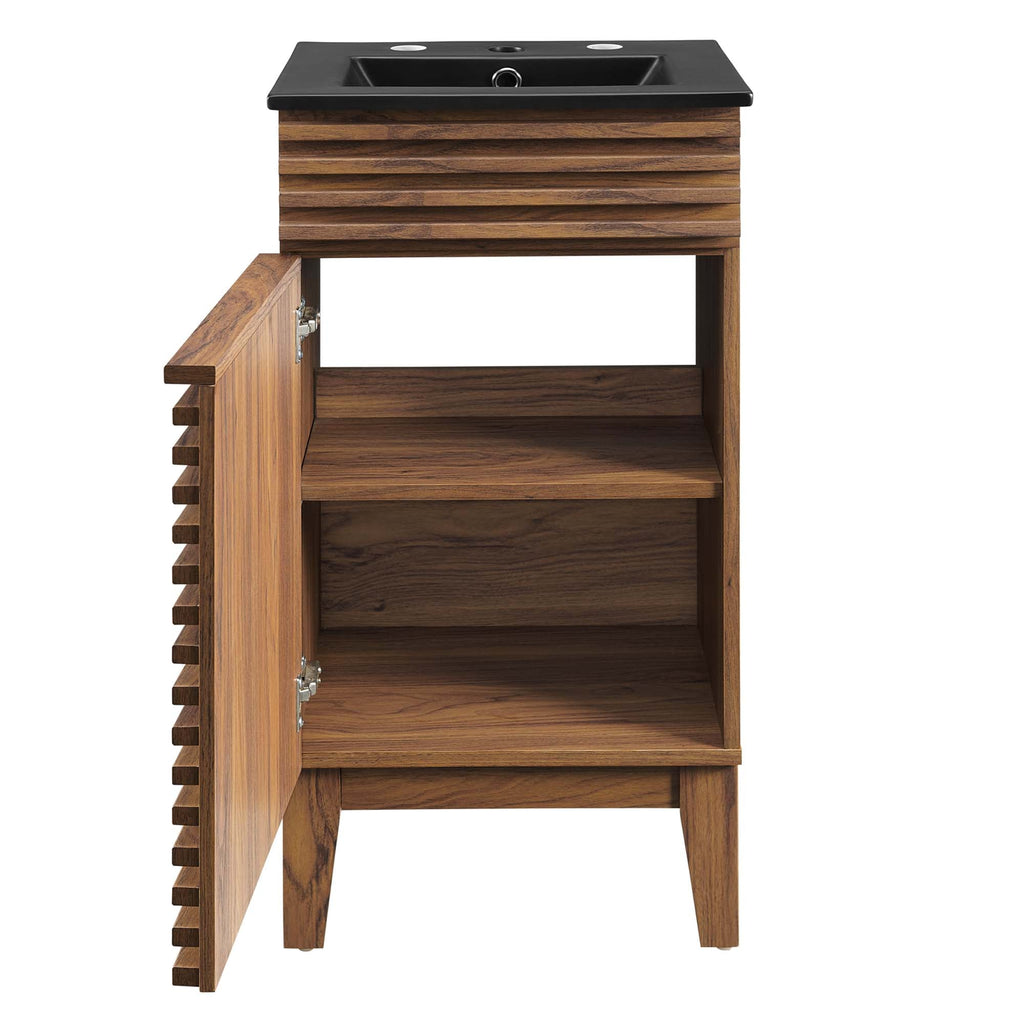 Rendu meuble-lavabo avec vasque noire incluse