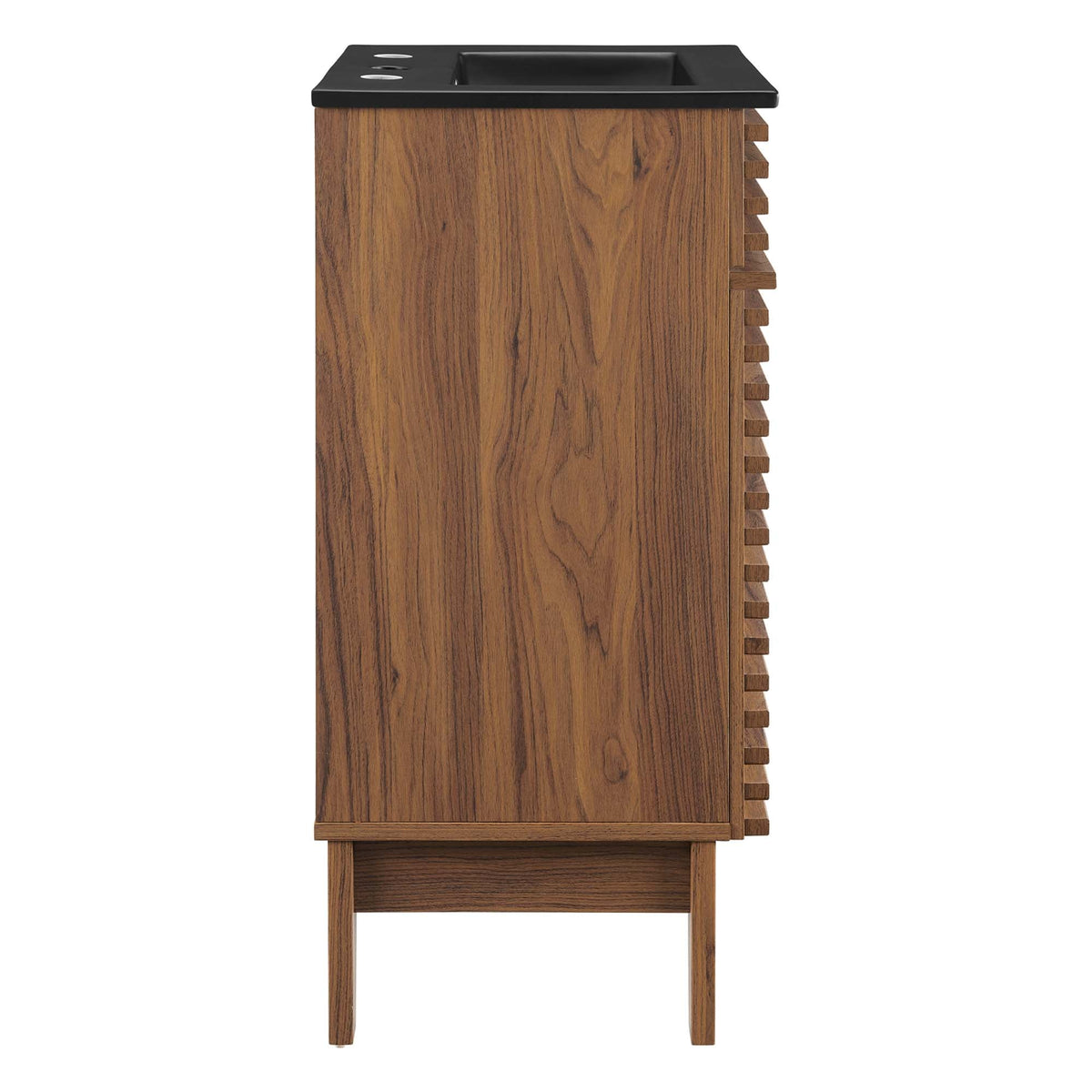 Rendu meuble-lavabo avec vasque noire incluse