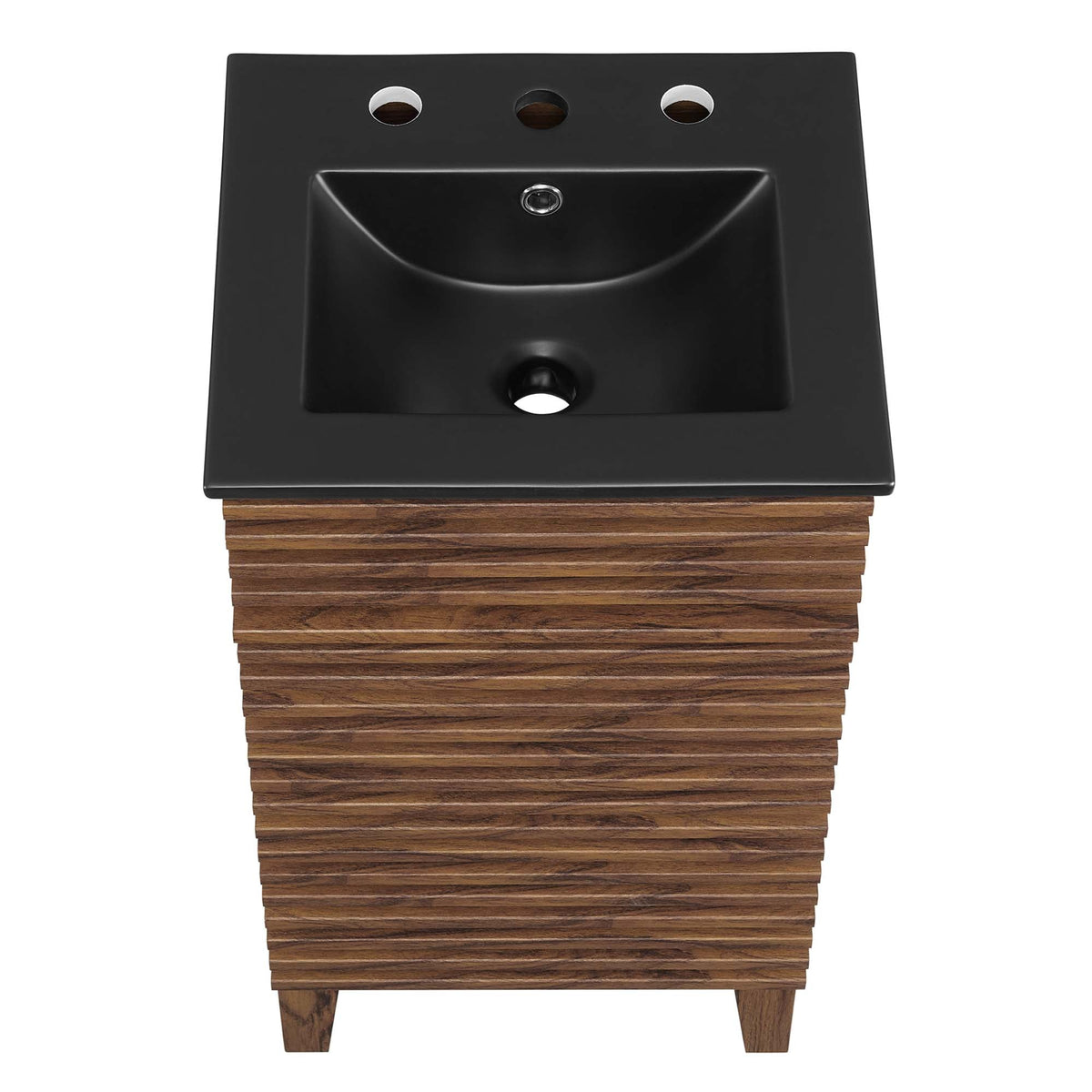Rendu meuble-lavabo avec vasque noire incluse