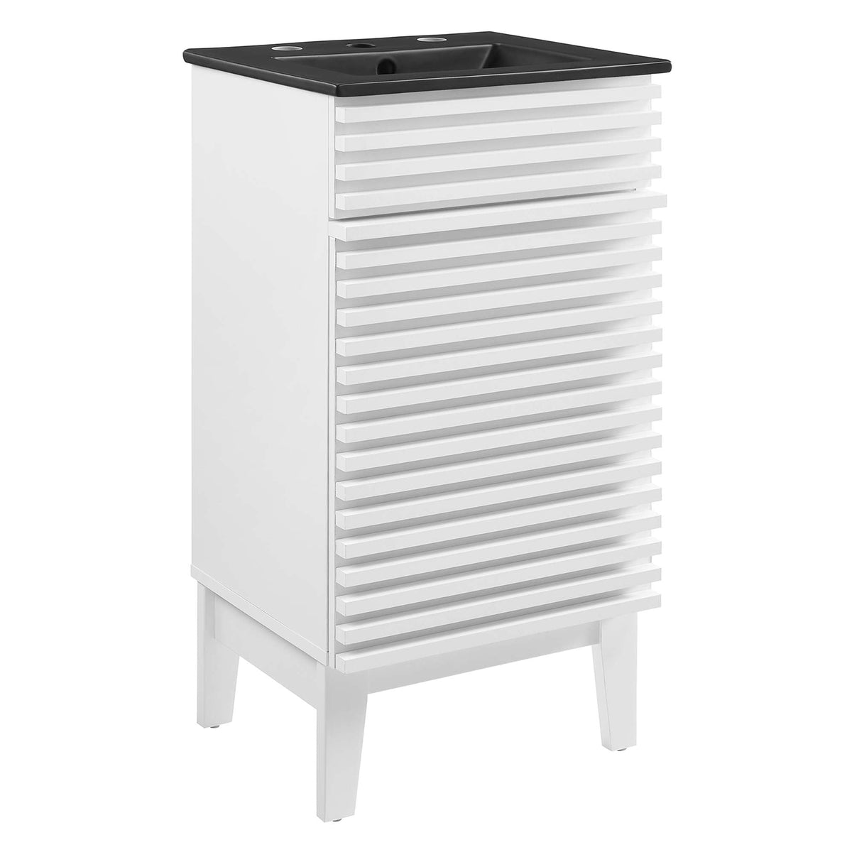 Rendu meuble-lavabo avec vasque noire incluse