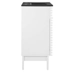 Rendu meuble-lavabo avec vasque noire incluse