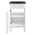 Rendu meuble-lavabo avec vasque noire incluse