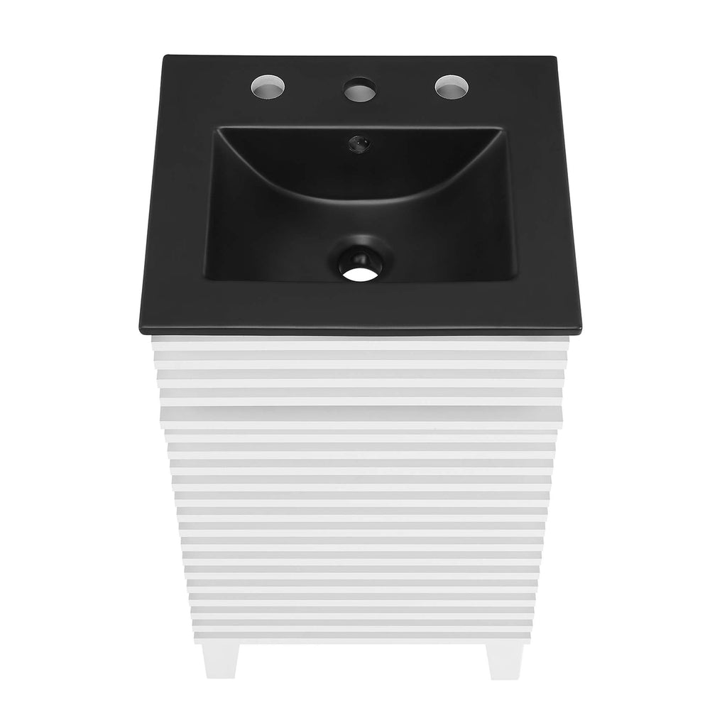 Rendu meuble-lavabo avec vasque noire incluse