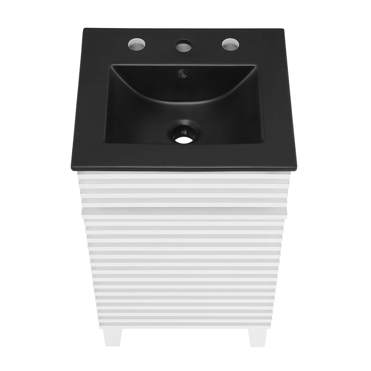 Rendu meuble-lavabo avec vasque noire incluse