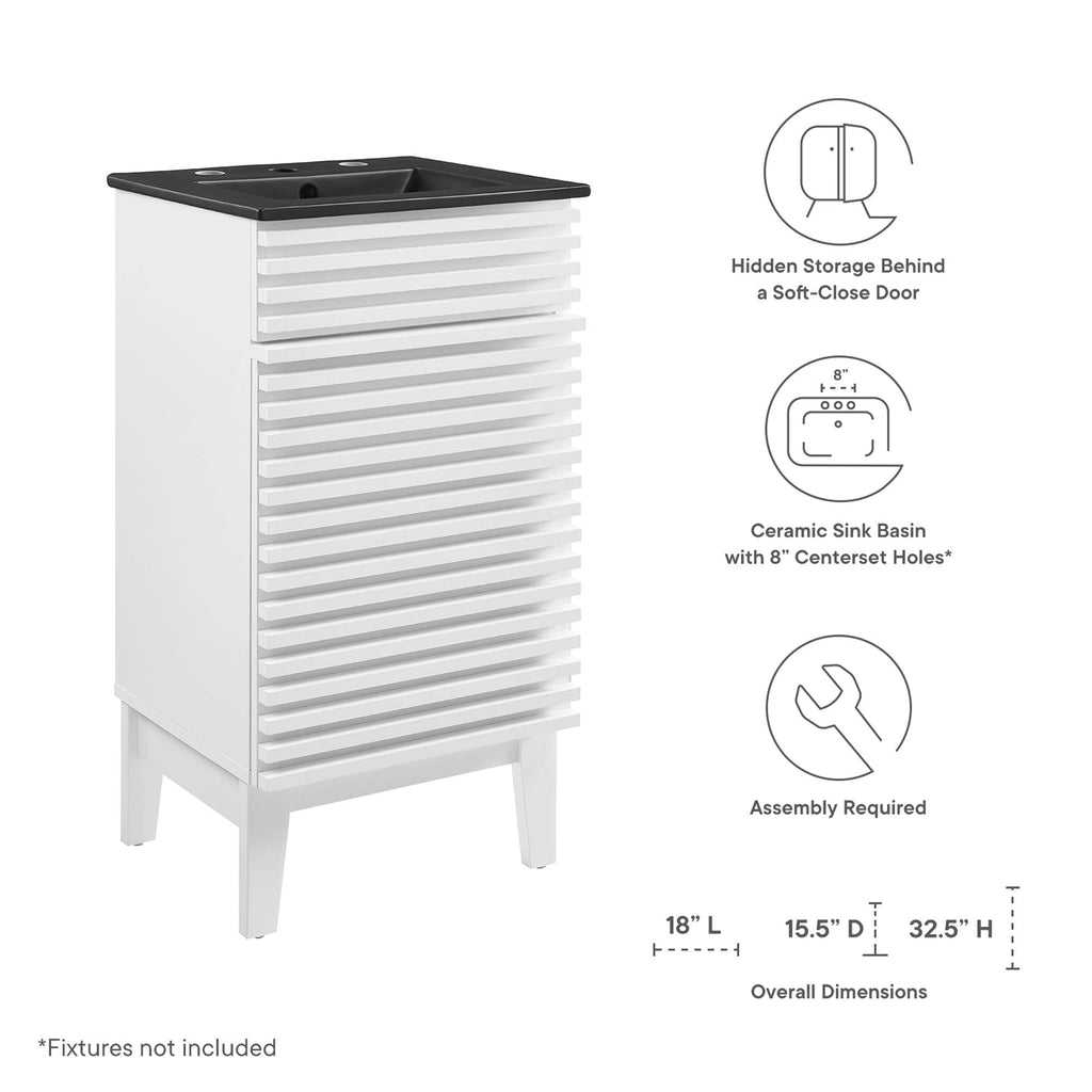 Rendu meuble-lavabo avec vasque noire incluse