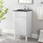 Rendu meuble-lavabo avec vasque noire incluse