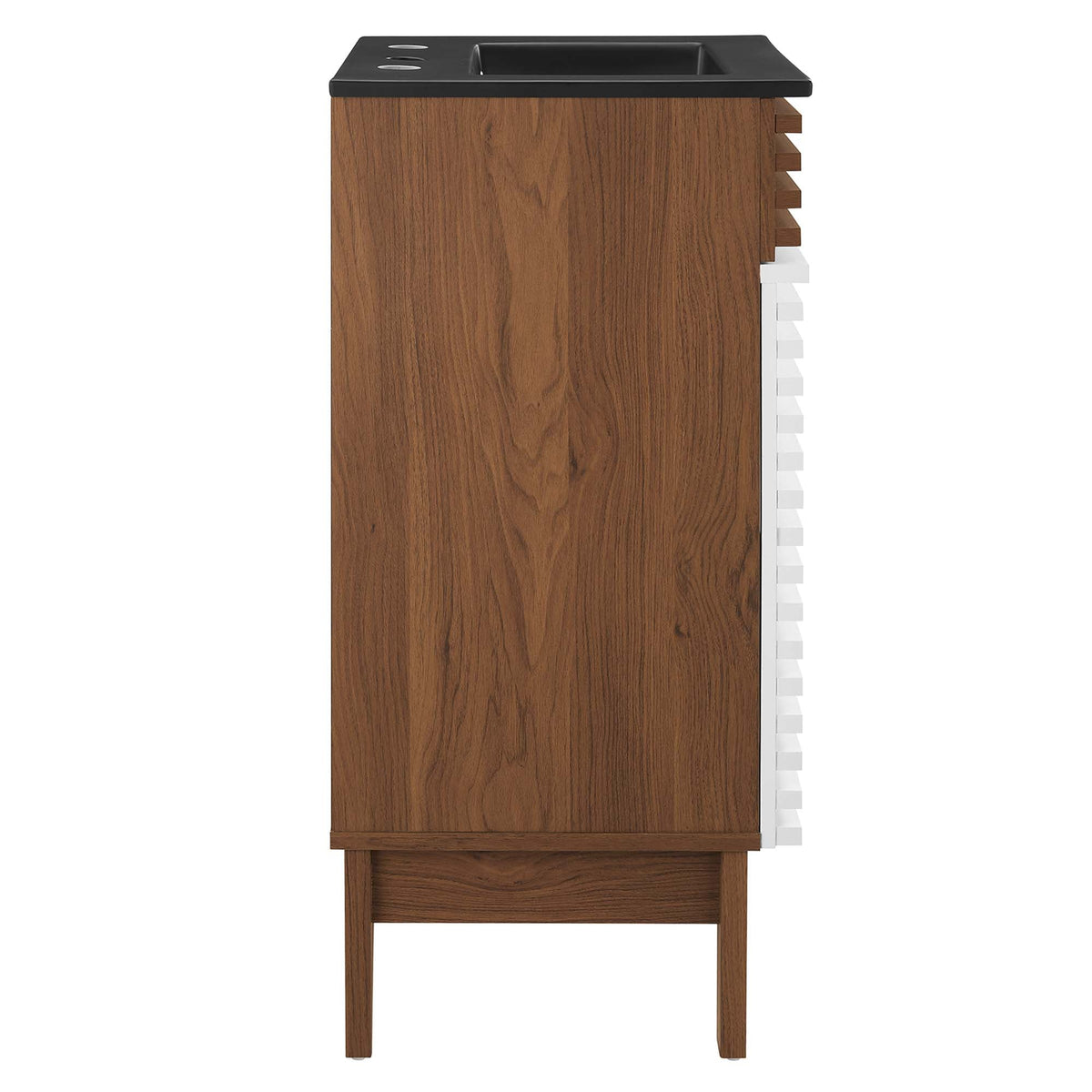 Rendu meuble-lavabo avec vasque noire incluse