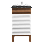 Rendu meuble-lavabo avec vasque noire incluse