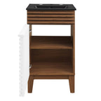 Rendu meuble-lavabo avec vasque noire incluse