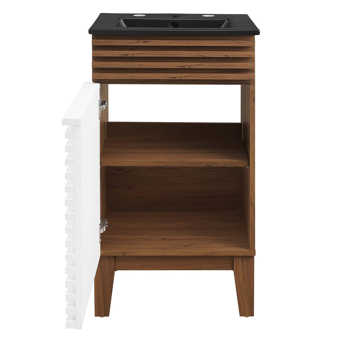 Rendu meuble-lavabo avec vasque noire incluse