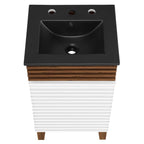 Rendu meuble-lavabo avec vasque noire incluse