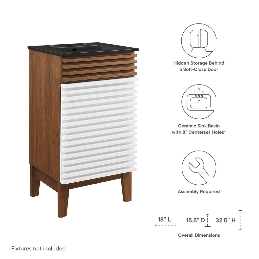 Rendu meuble-lavabo avec vasque noire incluse