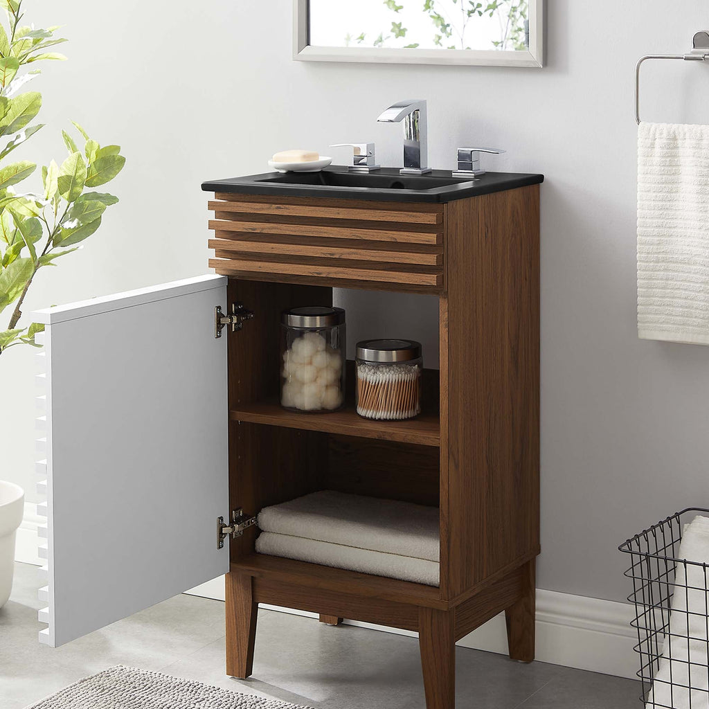 Rendu meuble-lavabo avec vasque noire incluse