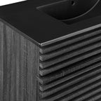 Rendu meuble-lavabo avec vasque noire incluse