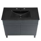 Rendu meuble-lavabo avec vasque noire incluse