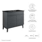 Rendu meuble-lavabo avec vasque noire incluse